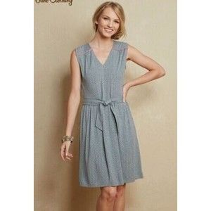 Matilda Jane Women's Size Small Gray Kate Sleeveless Tie-Waist Dress